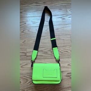 ZARA neon bag vibrant cross-body style with a matching neon green strap BNWT